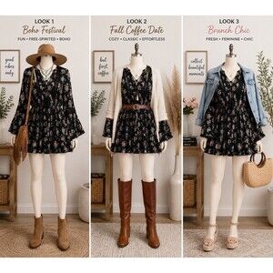 Arc & Co. Blouse Women's M Black Floral Peasant Blouse Boho Bell Sleeve Tie